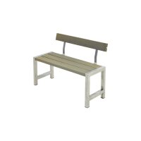PLUS Cafébank m / Rückenlehne 127 cm - Graubraun