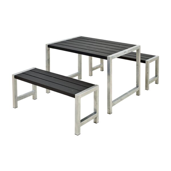PLUS Cafégarnitur - 127 cm - Schwarz