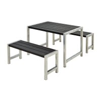 PLUS Cafégarnitur - 127 cm - Schwarz