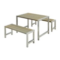 PLUS Cafégarnitur - 127 cm - Graubraun