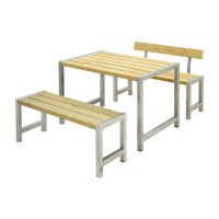 PLUS Cafégarnitur 127 cm - 1 Tisch, 2 Bänke...