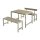 PLUS Cafégarnitur 127 cm - 1 Tisch, 2 Bänke und 1 Rückenlehne - Graubraun