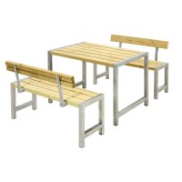 PLUS Cafégarnitur 127 cm - 1 Tisch, 2 Bänke...