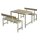 PLUS Cafégarnitur m / 2 Rückenlehnen - 127 cm - Graubraun