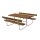 PLUS Classic Kombimöbel mit 2 Rückenlehne - 177 cm - Farbgrundiert Teak