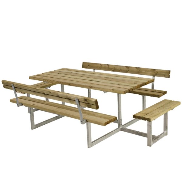 PLUS Basic Kombimöbel mit 2 Anbausätzen und 2 Rückenlehnen - 260 cm - Druckimprägniert