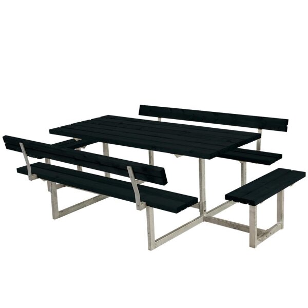 PLUS Basic Kombimöbel mit 2 Anbausätzen und 2 Rückenlehnen - 260 cm - Schwarz