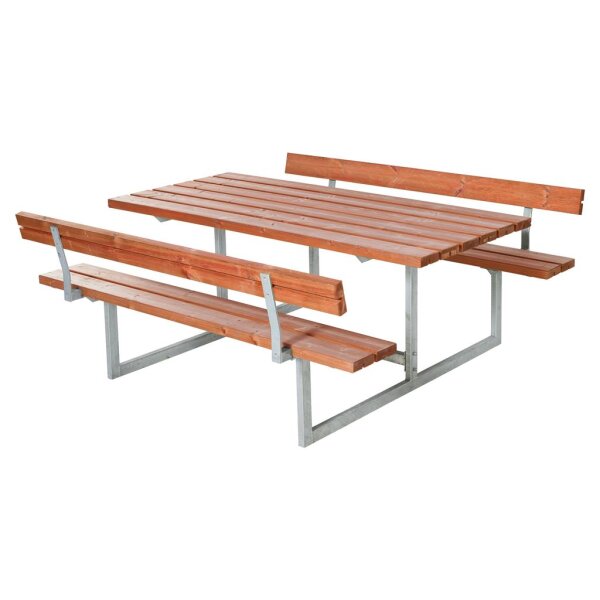PLUS Basic Kombimöbel mit 2 Rückenlehnen - 177 cm - Farbgrundiert Teak