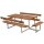 PLUS Basic Kombimöbel mit 2 Anbausätzen und 2 Rückenlehnen - 260 cm - Farbgrundiert Teak