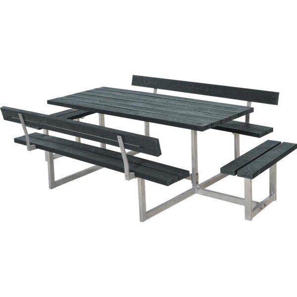 PLUS Basic Kombimöbel mit 2 Anbausätzen und 2 Rückenlehne - 260 cm - ReTe x - Grau