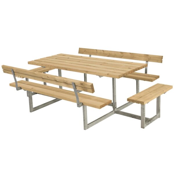 PLUS Basic Kombimöbel + Anbau und 2 Rückenlehnen 260x184x75/45 cm Thermowood