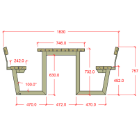 PLUS Wega Kombimöbel mit 2 Rückenlehnen - 177 cm - Graubraun