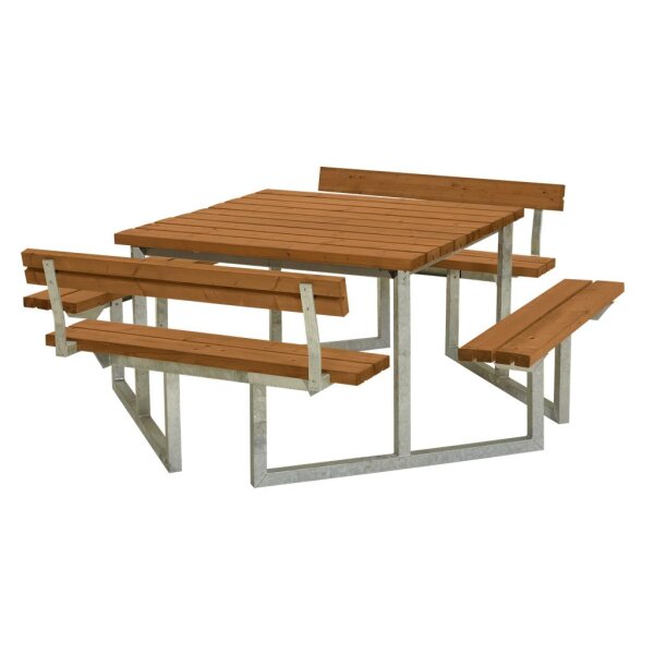 PLUS Twist Kombimöbel mit 2 Rückenlehnen - 204 cm - Farbgrundiert Teak