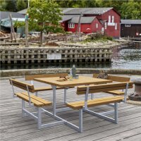 PLUS Picnic Kombimöbel m / 4 Rückenlehnen - 224 cm - Farbgrundiert Teak