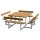 PLUS Picnic Kombimöbel m / 4 Rückenlehnen - 224 cm - Farbgrundiert Teak