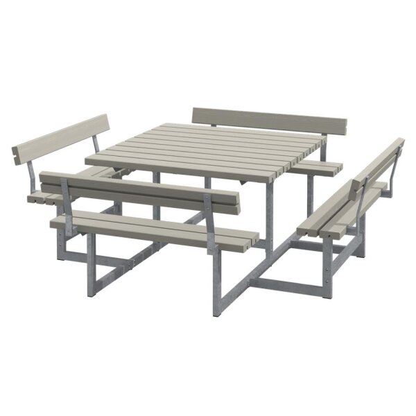 PLUS Picnic Kombimöbel m / 4 Rückenlehnen - 224 cm - Graubraun