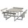 PLUS Picnic Kombimöbel m / 4 Rückenlehnen - 224 cm - Graubraun