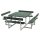 PLUS Picnic Kombimöbel m / 4 Rückenlehnen - 224 cm - ReTe x - Grün