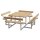 PLUS Picnic Kombimöbel m/4 Rückenlehnen 224x224x76/45 Thermowood