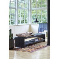 PLUS Rustikale Lattenbank mit Regalfach 218×49 cm -...