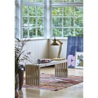PLUS Rustikale Lattenbank 138 x 36 cm - Farbrundiert...