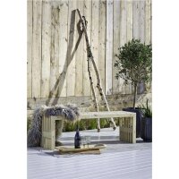 PLUS Rustikale Lattenbank 138 x 36 cm - Farbrundiert treibholz
