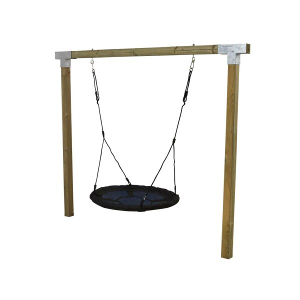 PLUS Cubic Schaukelgestell inkl. Kabinerhaken 268x9x209 cm - mit 1 blau Schaukelnest Druckimprägniert