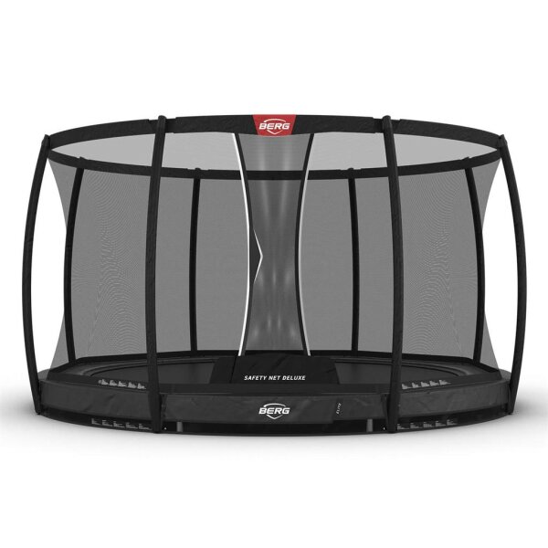 BERG Trampolin Rund 380 cm Elite InGround Grau + Netz Deluxe