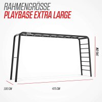 BERG PlayBase XL Black Klettergerüst Schaukelgestell mit Reckstange, Leiter & Monkey Bar