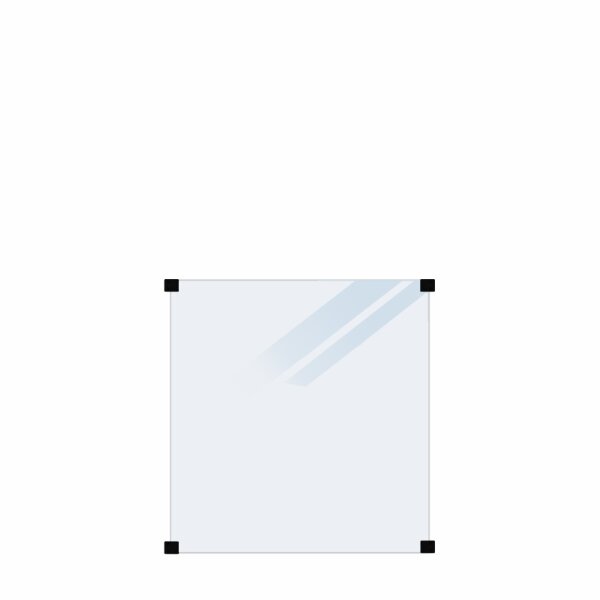 PLUS Mattes Glaszaun inkl. 4 Glasbeschläge Schwartz