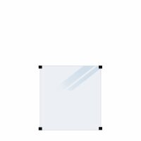 PLUS Mattes Glaszaun inkl. 4 Glasbeschläge Schwartz