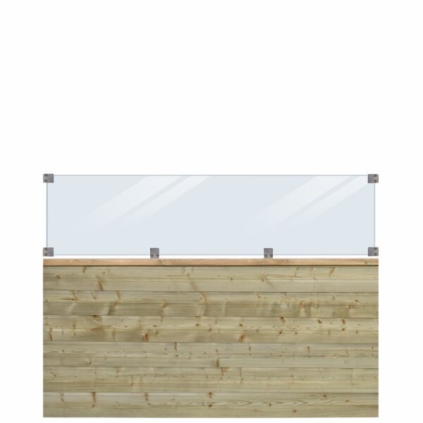PLUS Plank Profil-Zaun inkl. Glas