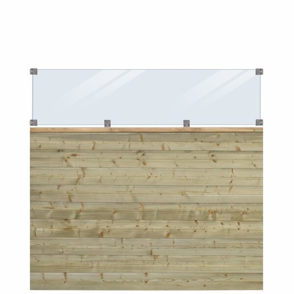 PLUS Plank Profil-Zaun inkl. Glas