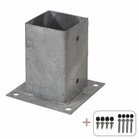 PLUS Cubic Pfostenfuss feuerverzinkt inkl. Schrauben und...
