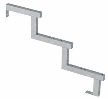 PLUS Treppenwange Stahl verzinkt 3-Stufen - Schritttiefe 28 cm