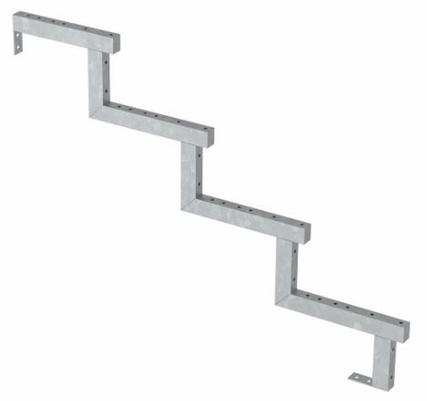 PLUS Treppenwange Stahl verzinkt 4-Stufen - Schritttiefe 28 cm