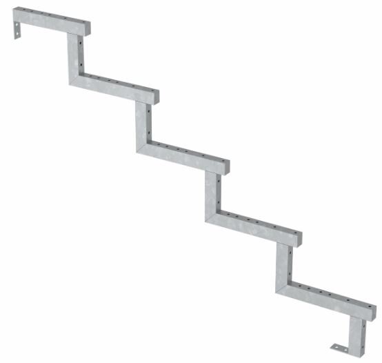 PLUS Treppenwange Stahl verzinkt 5-Stufen - Schritttiefe 28 cm