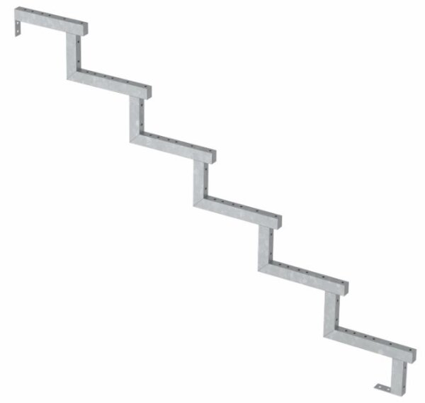 PLUS Treppenwange Stahl verzinkt 6-Stufen - Schritttiefe 28 cm