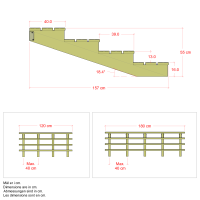 PLUS Terrassentreppe 4 Stufen Schritttiefe 39 cm