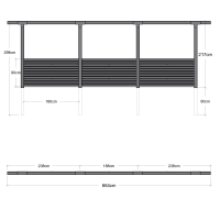 PLUS Cubic Pergola 3 Module inkl. Tokyozäunen