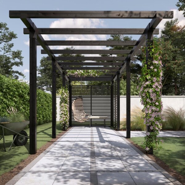 PLUS Cubic Doppelpergola 3 Module inkl. Tokyozäunen