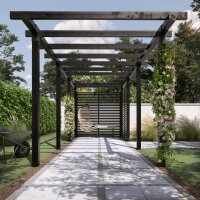 PLUS Cubic Doppelpergola 3 Module inkl. Tokyozäunen