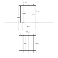 PLUS Cubic Doppelpergola 1 Modul Verlängerung