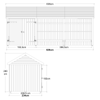 PLUS Classic Geräteraum 3 Modulen m/Doppeltür und offene Fassade