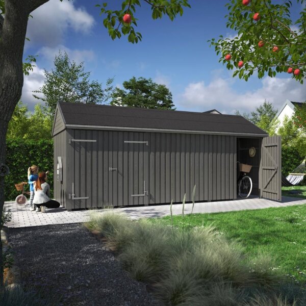 PLUS Classic Geräteraum 3 Modulen m/2 Räumen/Einzeltür u. Doppeltür u. Fassade