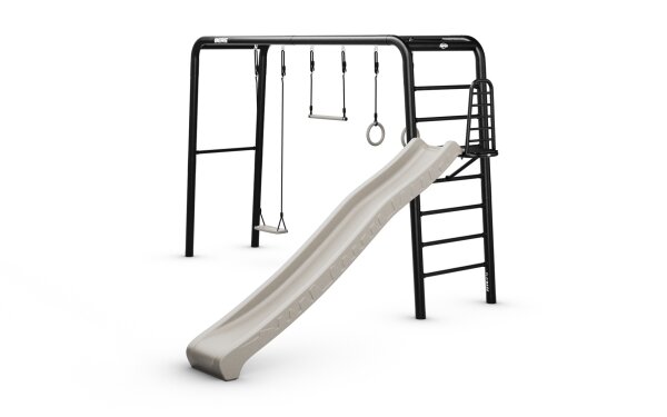 BERG PlayBase L Black Klettergerüst Schaukelgestell mit Reckstange u. Leiter