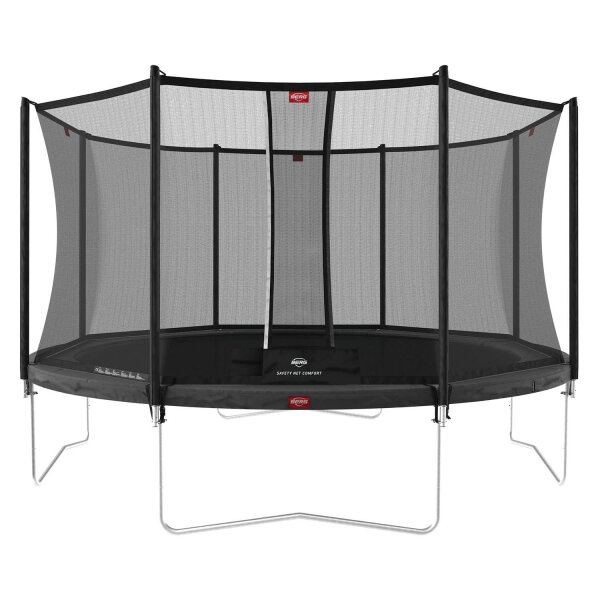 BERG Trampolin rund 380 cm grau mit Sicherheitsnetz Comfort Favorit Regular