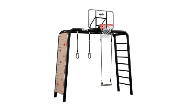 BERG PlayBase M Black Klettergerüst Schaukelgestell mit Reckstange und Leiter + Ultimate set