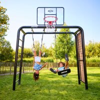 BERG PlayBase M Black Klettergerüst Schaukelgestell mit Reckstange und Leiter + Play set