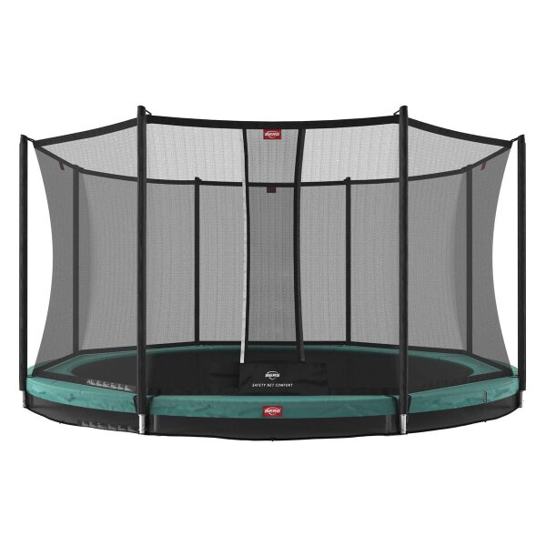 BERG Trampolin Favorit InGround 380 Green + Sicherheitsnetz Comfort Airflow